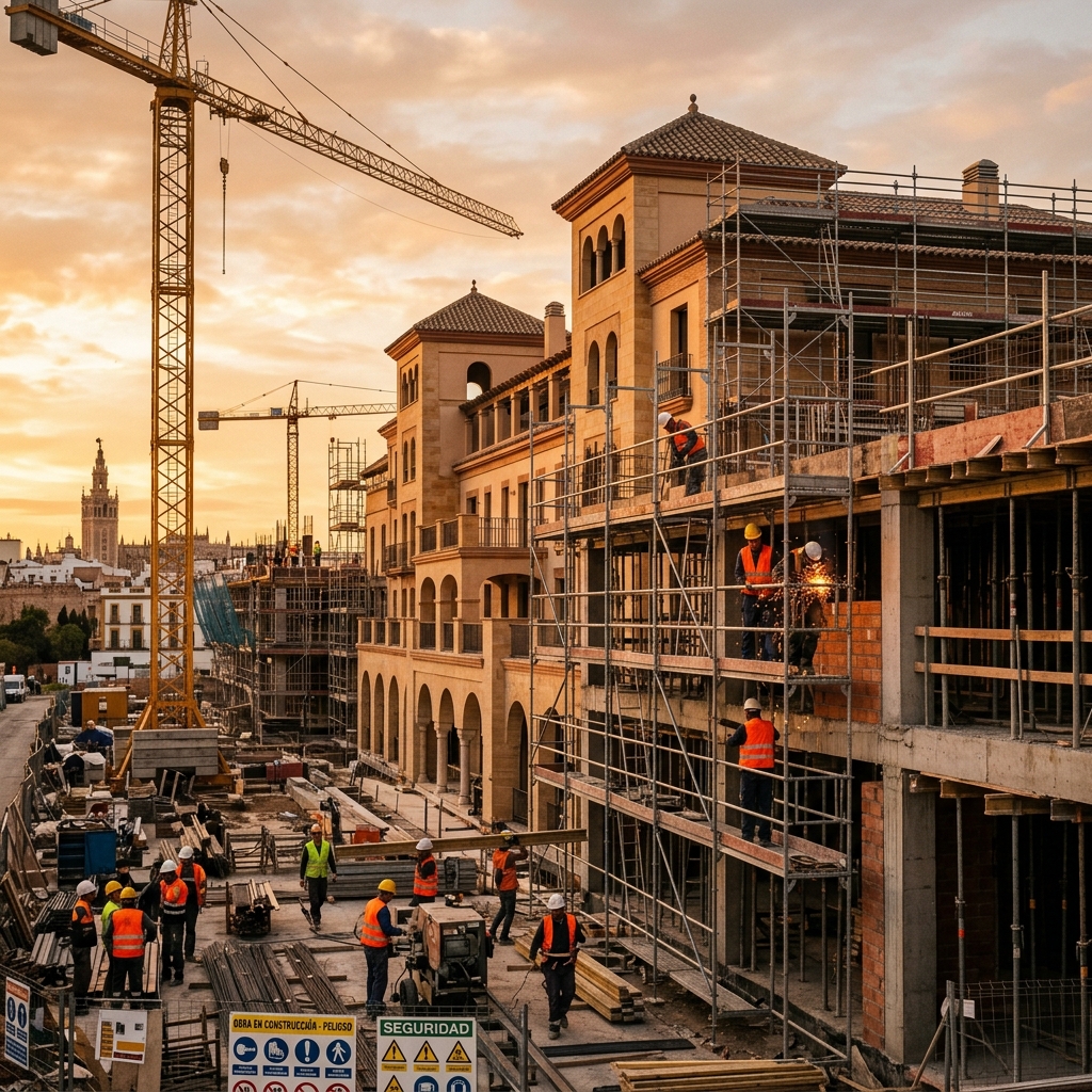 Obra de construcción en Daroca